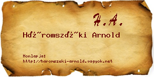 Háromszéki Arnold névjegykártya