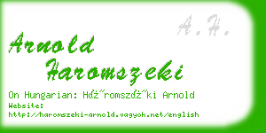 arnold haromszeki business card